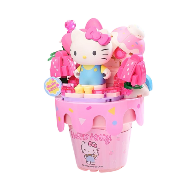 Cute Hello Kitty strawberry ice cream building block toy