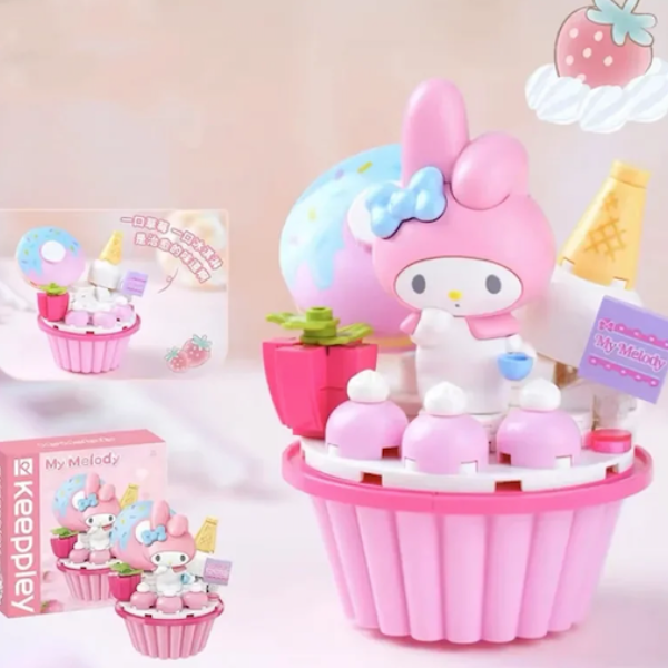 Cute My Melody ice cream toy block collectible set