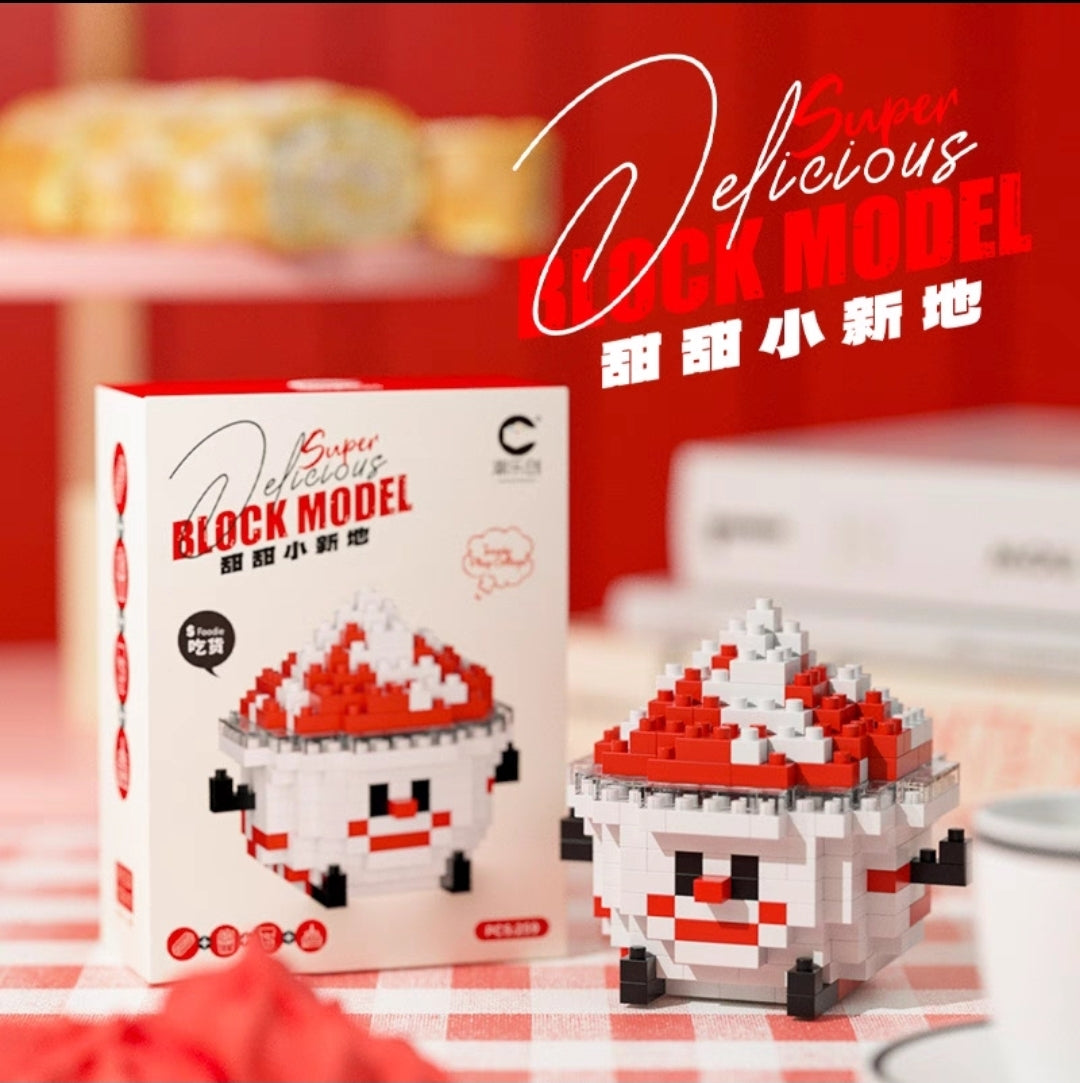 Cute collectible toy Fun Food mini building block kit