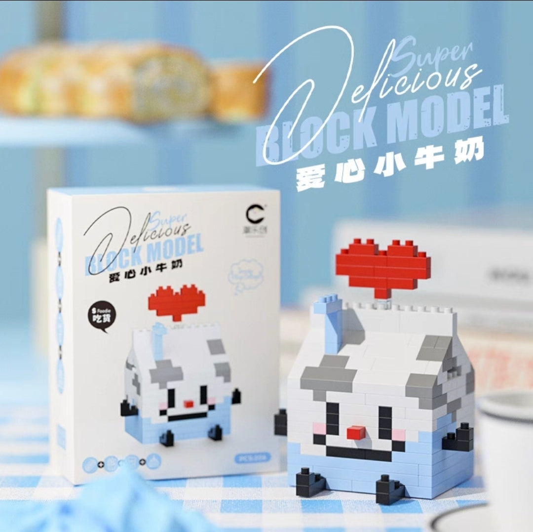 Mini building block set Fun Food toy collectibles