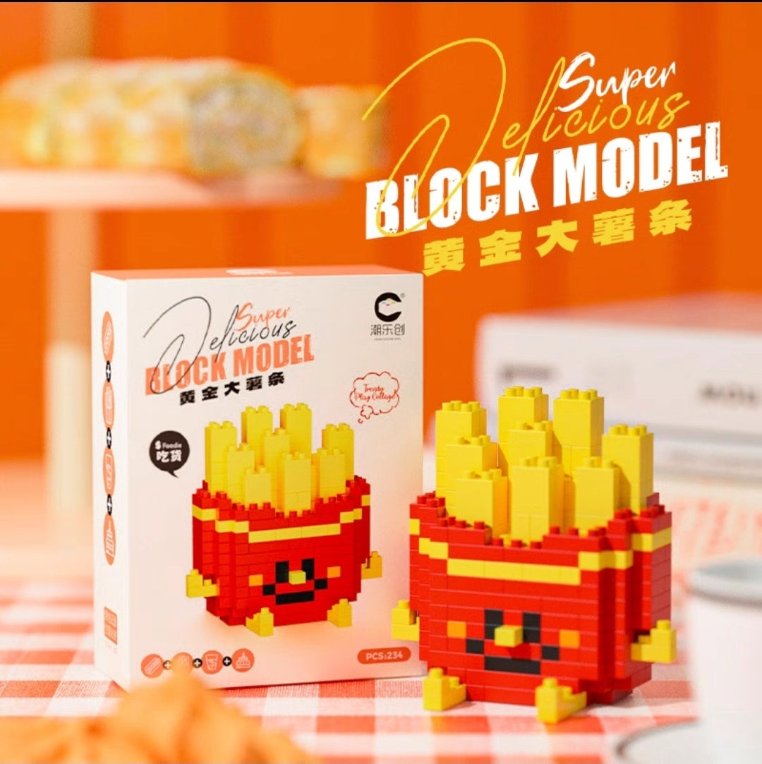 Cute Fun Food mini block collectible playset kit