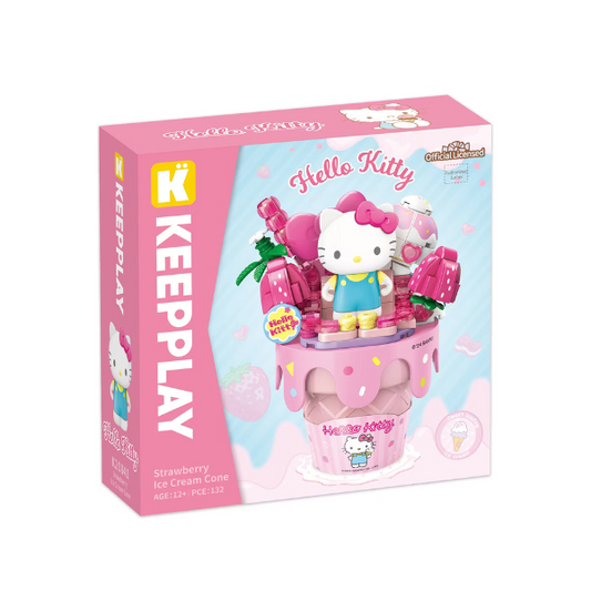 Sanrio Hello Kitty Strawberry Ice Cream Cone block set